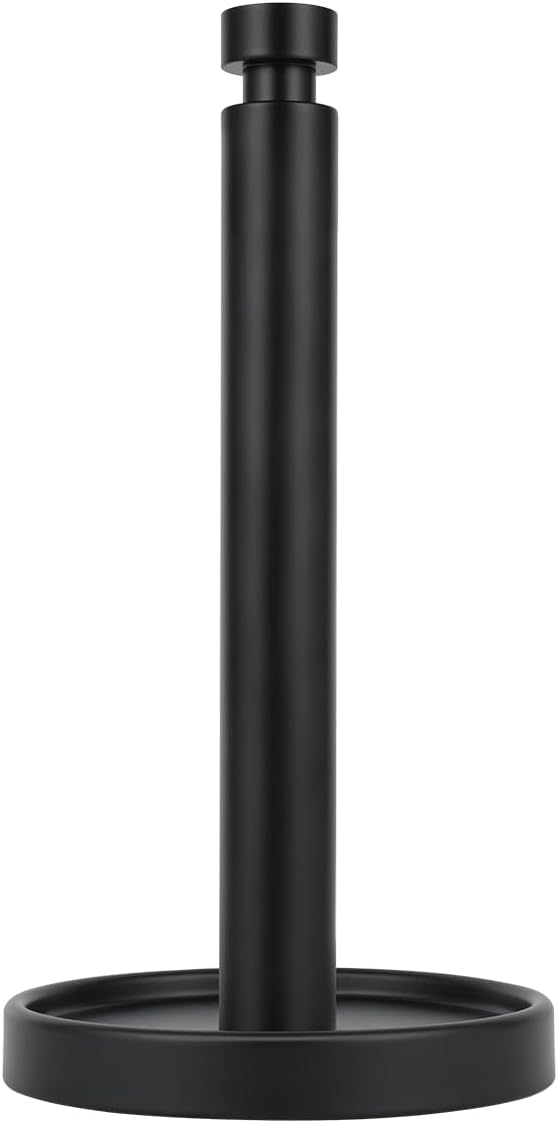 Ivilon Countertop Paper Towel Holder - Steady and Easy Tear - Fits All Paper Towel Rolls - Black