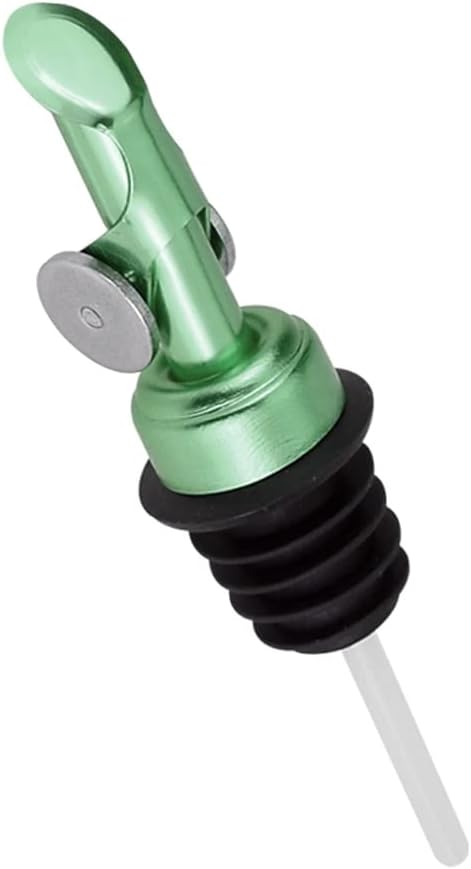 MEETSWEET Automatic Stainless Steel Pour Spout, Leak-Proof for Olive Oil, Vinegar, Wine and Other Liquids (Green)