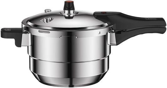 80Kpa Pressure Cooker Stainless Steel 8L Large Capacity, Pressure Canner with Steaming Rack Compatible with Gas & Induction Cooker (6L)