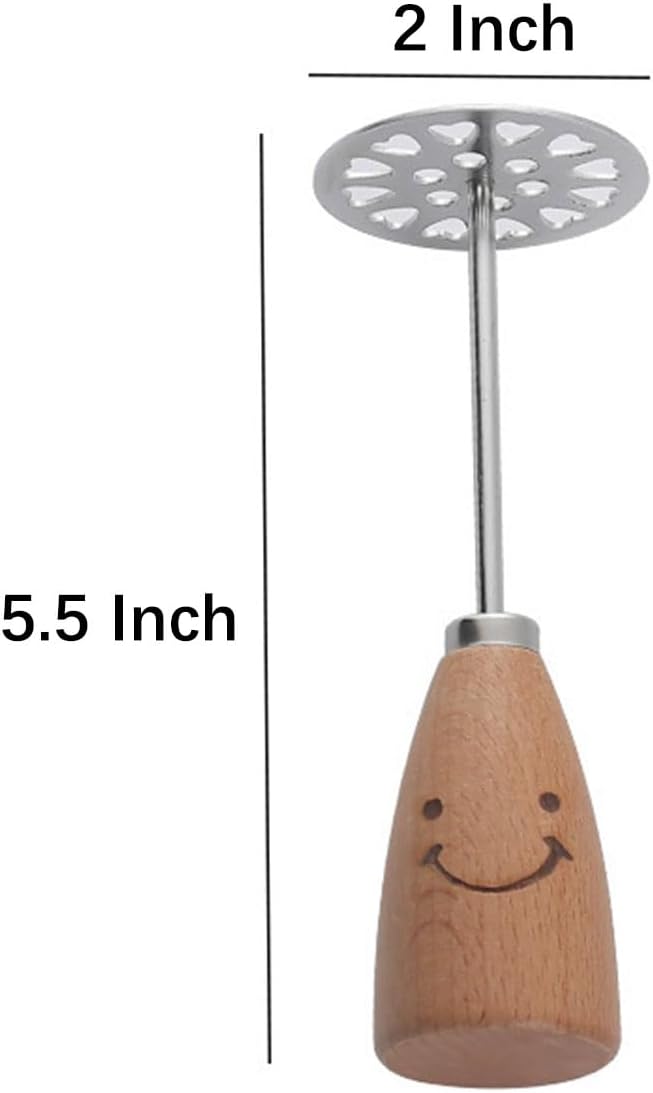 Potato Masher, Stainless Steel Potato Masher,Large Heavy Duty Metal Mashing Utensil,Integrated Kitchen Tool,2 Pieces,5.5 Inch