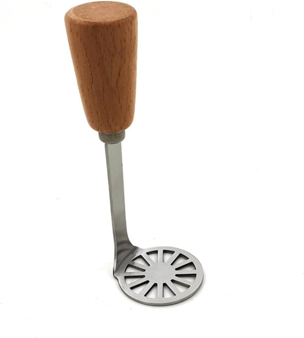 Mini Potato Masher,Avocado Masher with Wood Non Slip Handle,Stainless Steel Masher Kitchen Tool