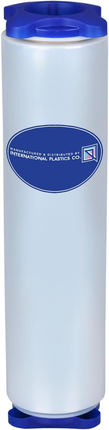 International Plastics Co. 15" Plastic Stretch Film Wrap with Tension Handles 1200ft 500% Stretch Clear Cling Durable Adhering Packing Moving Packaging Heavy Duty Shrink