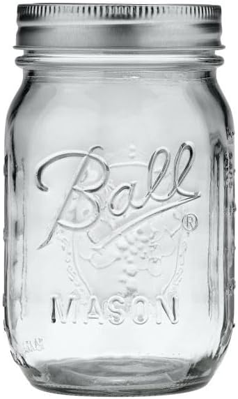 Ball Regular Mouth Glass Mason Jars with Lids and Bands, Used for Canning (Pint, 16 Ounce (Pack of 4))