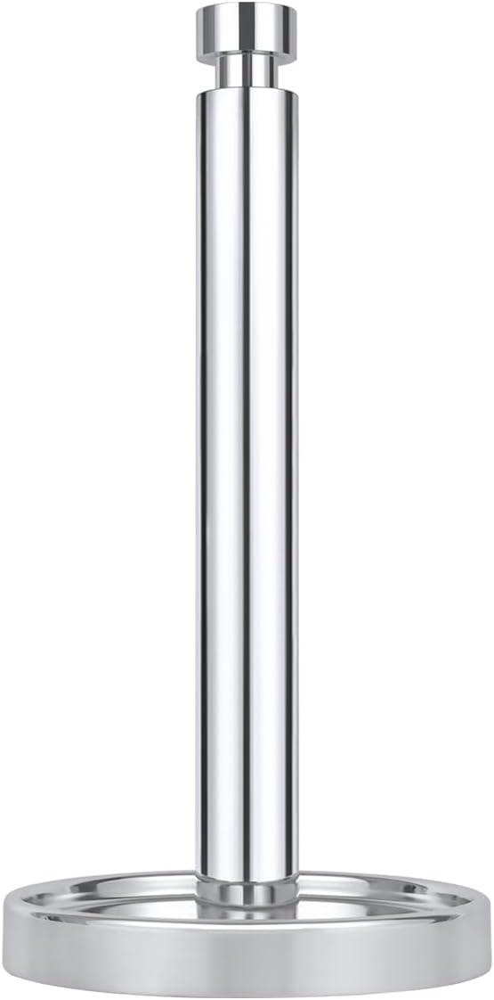 Ivilon Countertop Paper Towel Holder - Steady and Easy Tear - Fits All Paper Towel Rolls - Chrome