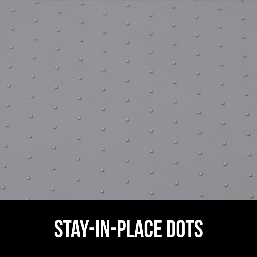 GORILLA GRIP Waterproof Silicone Under Sink Mat with Raised Lip for Kitchen and Bathroom, Cabinet Shelf Liner Stay in Place Mats Dishwasher Safe Drawer Liner, Organizer Tray, 19 x 22 in, Gray