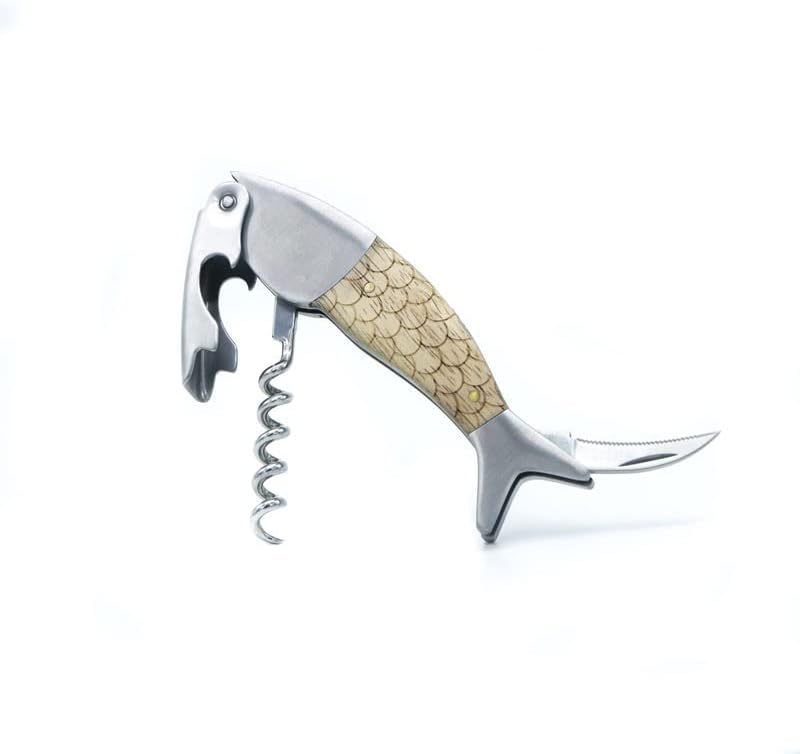 Unique Fish Corkscrew, Professional Waiters Corkscrew Wine Key Bottle Opener,Manual Wine Key for Servers, Waiters, Bartenders and Home Use