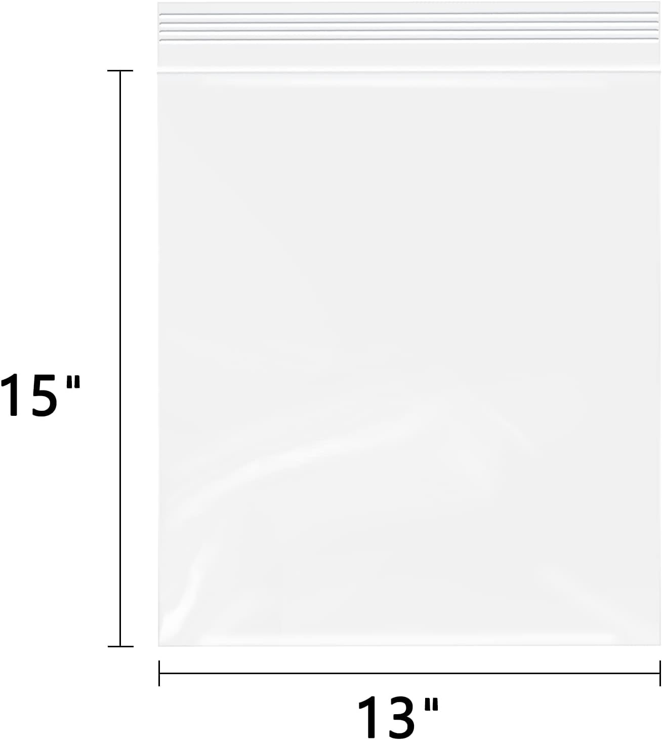 13" x 15"(100 Count) Large Zip Bags - 2 Gallon Zip Plastic Poly Bags for Clothing, T-Shirts, Pants
