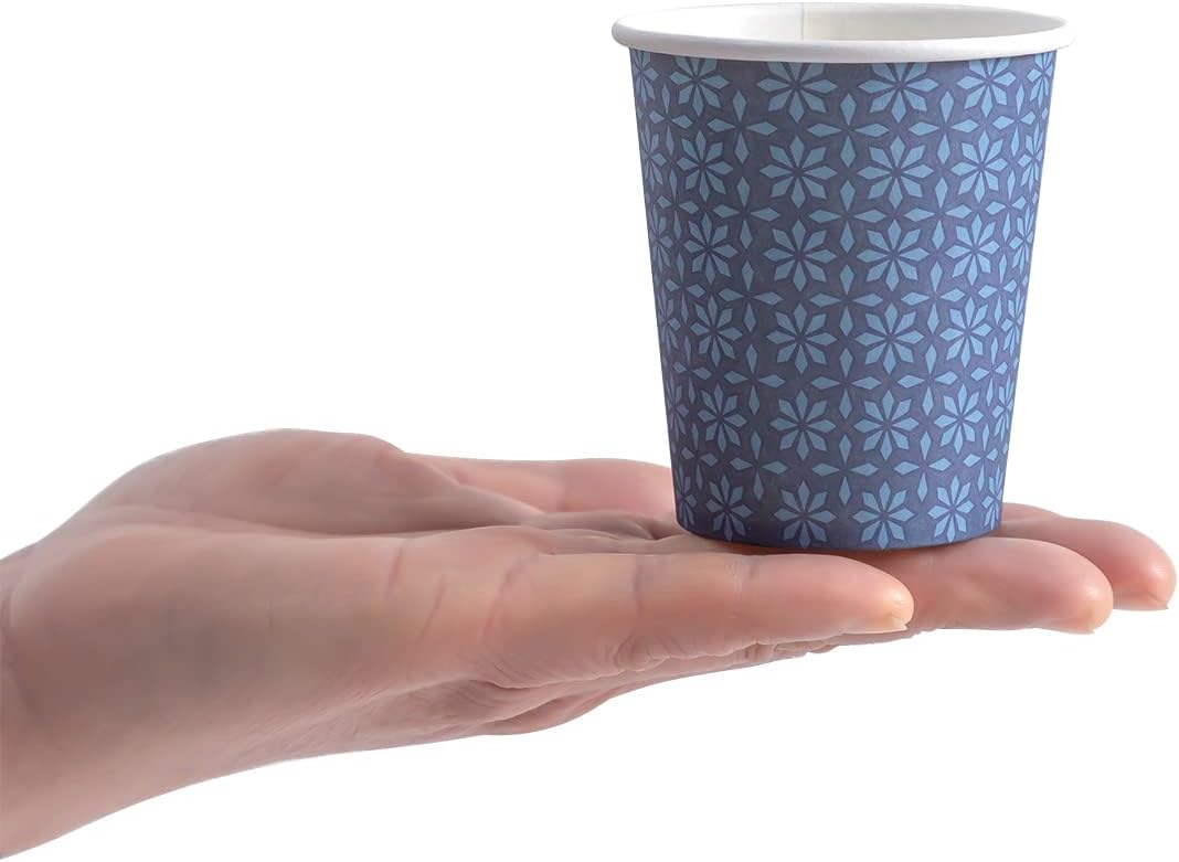 300 Pack 5oz Paper Cups, Disposable Bathroom Navy Floral Small Mouthwash Cups 5 OZ for Barth, Parties, Picnics, Barbecues, Travel and Events.