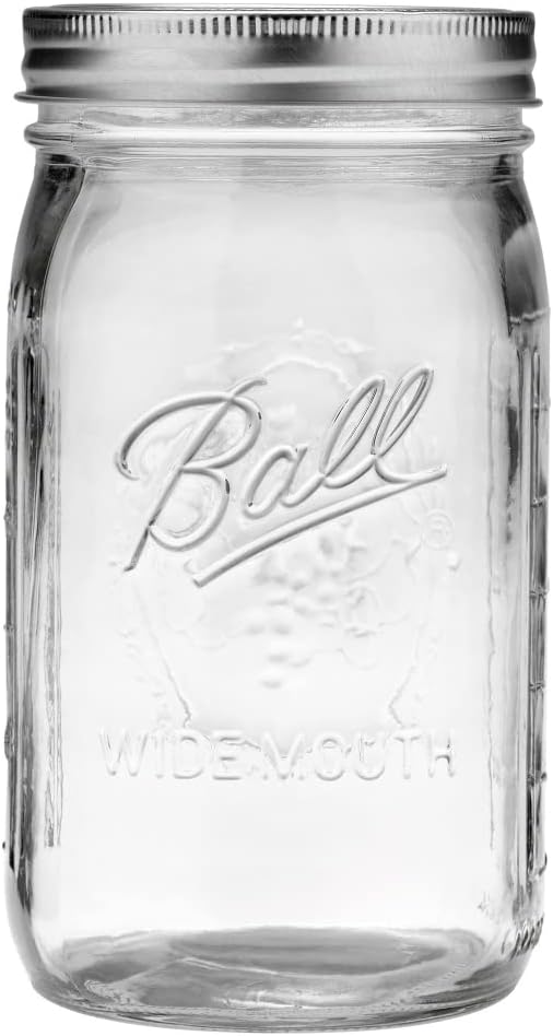 Ball Quart (32oz) Jar with Silver Lid, Wide Mouth, 1 Jar