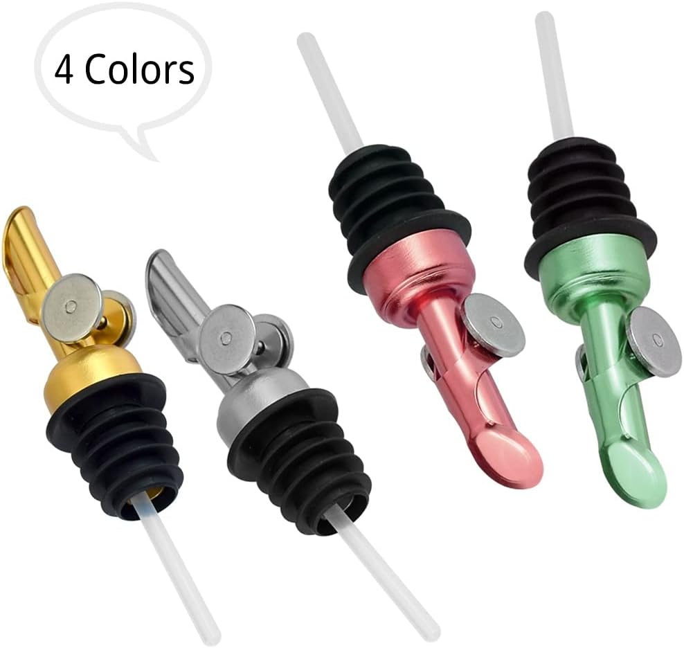 MEETSWEET olive oil spout,stainless steel automatic opening and closing spout, leak-proof, for olive oil, vinegar, wine and other liquid bottles (silver) 2pcs