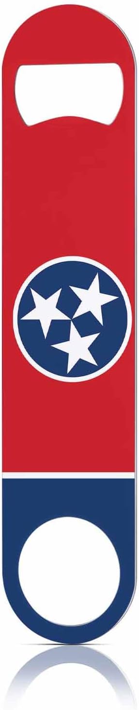 State of Tennessee Flag Stainless Steel Bottle Opener National Unity Red Blue White Stars Flat Beer Bottle Opener Keychain for Home Kitchen Bar Restaurant Party Birthday Gift