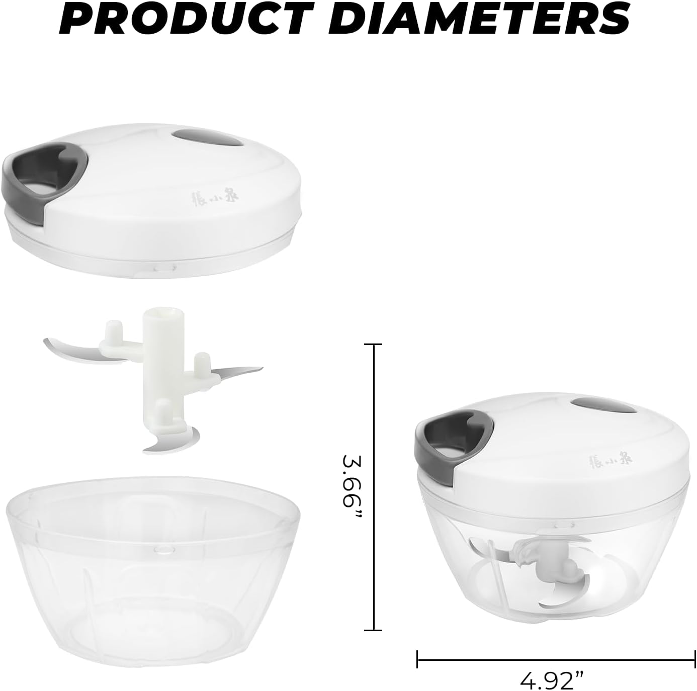 ZHANG XIAO QUAN SINCE 1628 Manual Food Chopper Hand Pull String Vegetable Cutter Onions Garlic Chopper Portable Food Mincer for Garlic Ginger Herbs Nuts Durable Kitchen Food Processor 1.6 Cup(400ml)