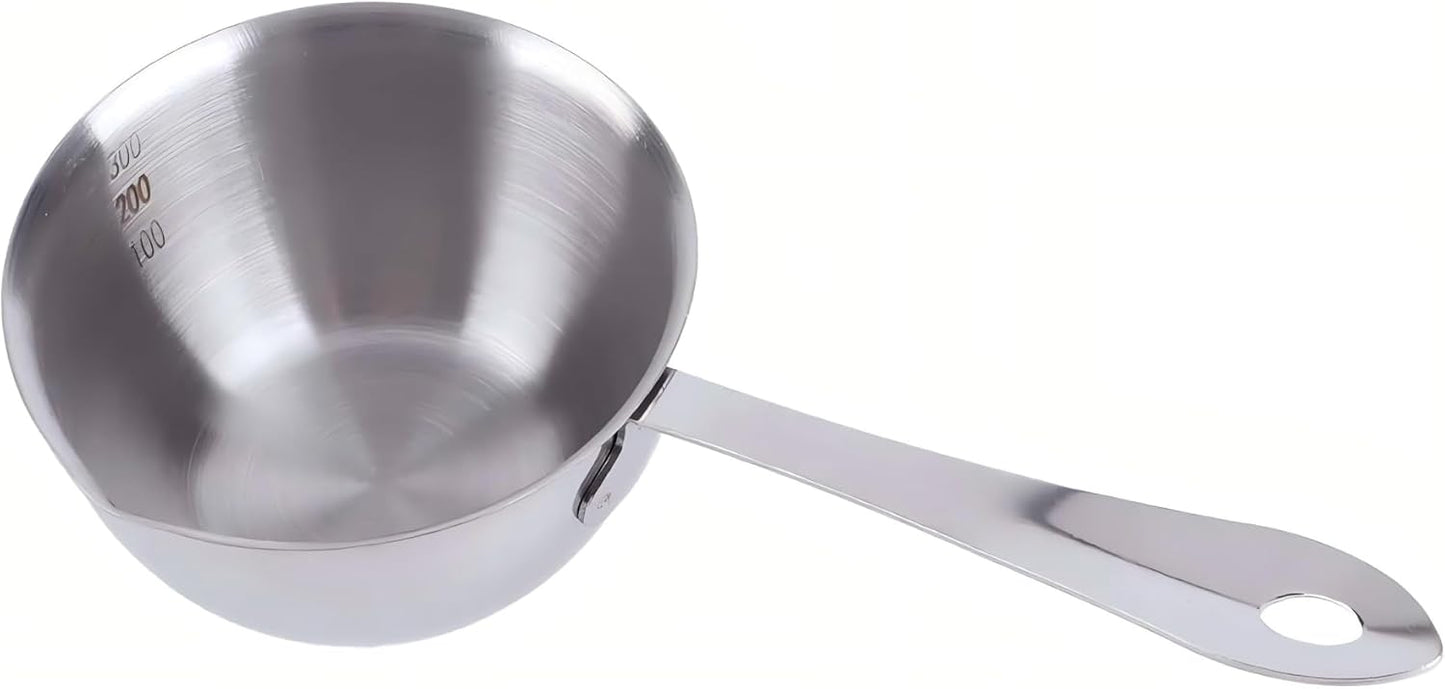 Stainless Steel Butter Warmer, Milk Warmer Pot with Pour Spouts Mini Chocolate Melting Pot for Coffee Tea Soup Warming