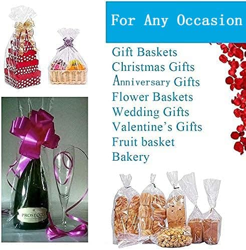 JOYIT 220 ft Cellophane Wrap Roll (35 in x 220 ft) - 3 Mil Thickness, Clear Bags for Flower Gift Baskets (35" fold into 17.5")