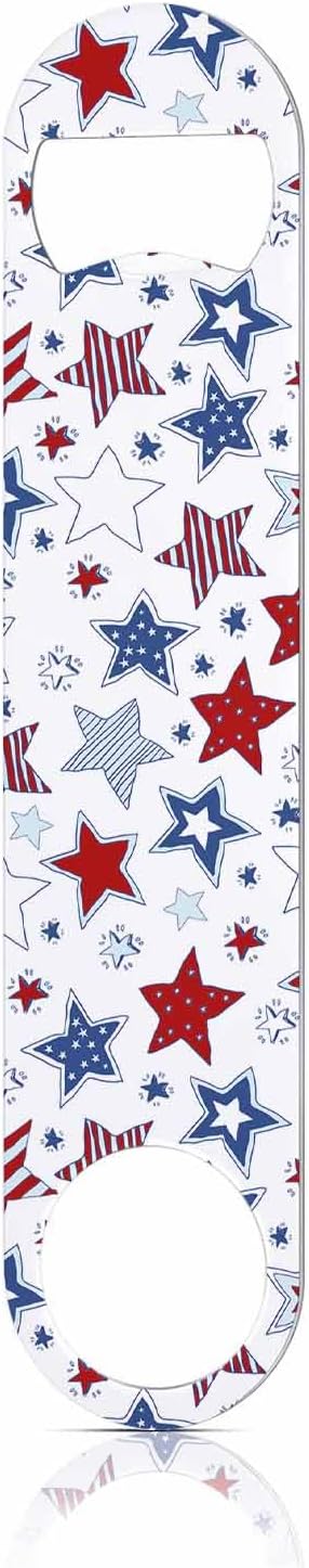 Doodle Stars Stainless Steel Bottle Opener Cartoon Xmas Decoration Christmas Vintage Flat Beer Bottle Opener Keychain for Home Kitchen Bar Restaurant Party Birthday Gift