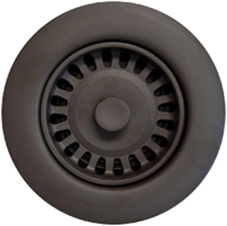 Houzer 190-9264 - 3-1/2 Inch Oil Rubbed Bronze Kitchen Sink Basket Strainer, Durable Food Catcher Stopper for Metal Kitchen Sink, Ideal for Filtering Waste and Preventing Clogs