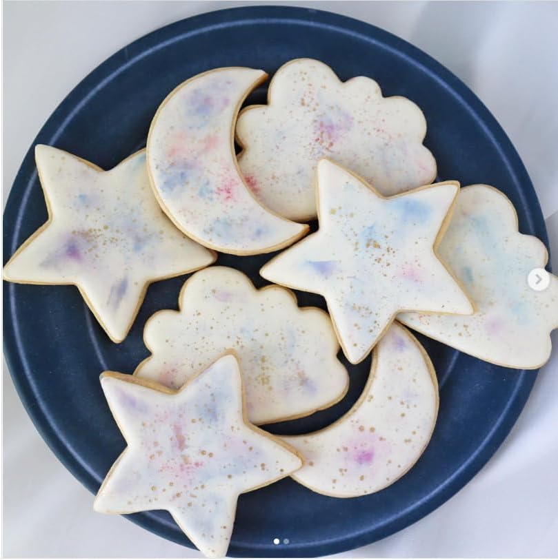3 Pieces Star, Moon and Cloud Cookie Cutters Stainless Steel Biscuit Cutters Molds Shapes for Baby Shower or Gender Reveal Party