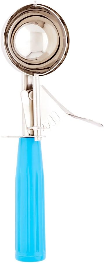 Restaurantware Met Lux 2.75 Ounce Portion Scoop, 1 Trigger Release Cookie Scoop - With Blue Handle, Stainless Steel Disher For Portion Control, Cookie Dough Cupcake Batter Or Ice Cream