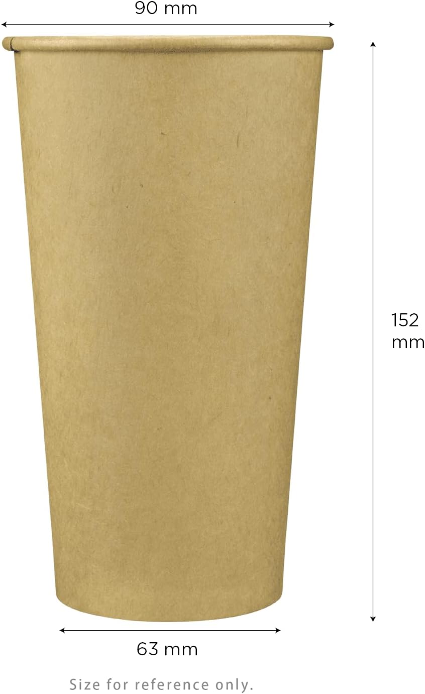Karat 20oz Kraft Paper Coffee Cups [600 ct] Disposable, Leak-Resistant Double Poly-Lined Hot Cups | Ideal for Cafes & Offices, 90mm