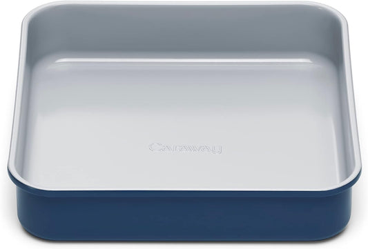 Caraway Non-Stick Ceramic 9” Square Pan - Naturally Slick Ceramic Coating - Non-Toxic, PTFE & PFOA Free - Perfect for Brownies, Lemon Bars, Cakes, & More - Navy