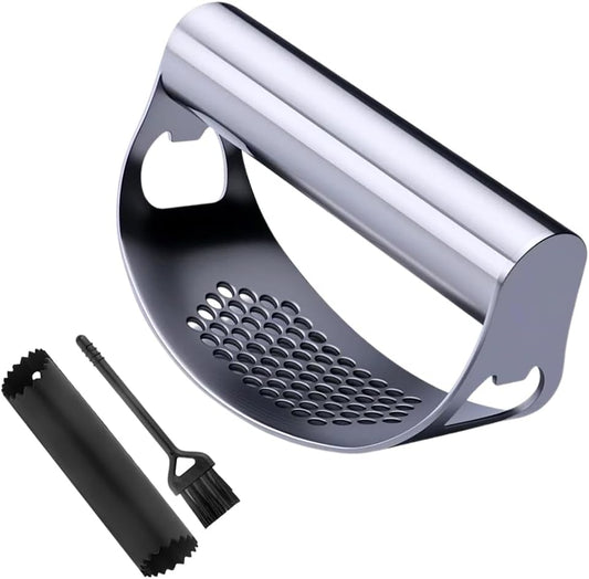 Stainless Steel Garlic Rocker,2025 New Stainless Steel Garlic Press,Garlic Press Rocker,Garlic Cutter (2)