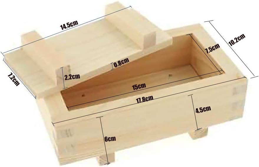 JapanBargain 3131, Wooden Rectangular Oshizushi Sushi Press Mold Maker Rice Mold, 7x4 inch, 2 Pack