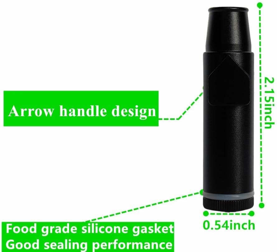 OMO Metal Ieak-proof Bottle (2nd Generation Upgrade Version) (Black）Portable Pepper Shaker (3 pack)