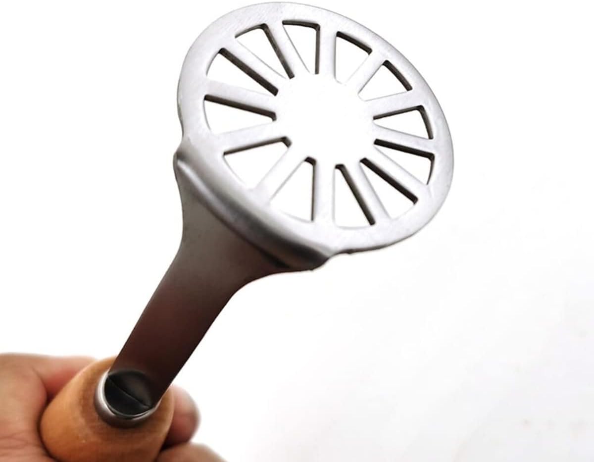 Mini Potato Masher,Avocado Masher with Wood Non Slip Handle,Stainless Steel Masher Kitchen Tool