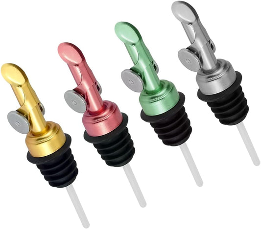 MEETSWEET Olive Oil Dispenser, Stainless Steel Automatic Opening/Closing Spout, Leak-Proof for Oil, Vinegar, Wine & More, Multicolor