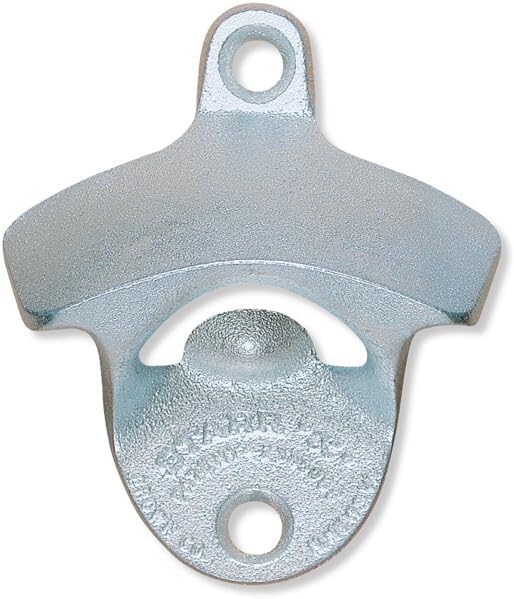 STARR "X" Plain Wall Mounted Bottle Opener | Classic Beer Bottle Opener for Home Bar, Kitchen, Patio, or Man Cave | Easy Cap Removal, Zinc Plated Cast Iron