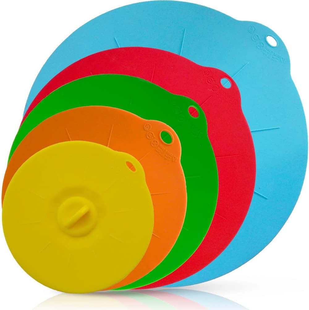 Silicone Lids Covers - Microwave Food Cover for Bowls,Cups,Pots,Pans Food Safe BPA Free Silicone Bowl Covers Easy to Clean and Storage