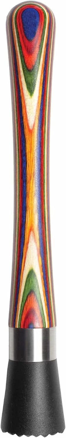Baltique Marrakesh Collection Wooden Muddler for Cocktails – Colorful Birch Wood Handle with Non-Scratch Head, Perfect for Mojitos, Old Fashioneds & Home Bartending