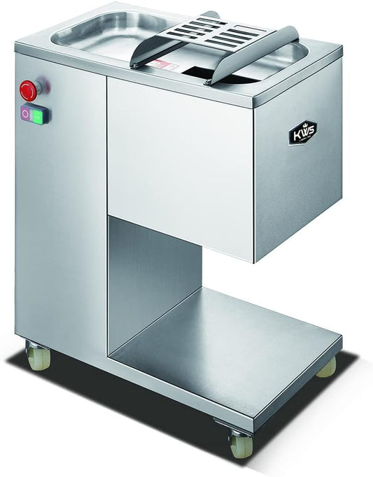 KWS SP-68 Commercial 1950W Meat Slicer 794 lbs/hr Floor Model Stainless Steel Fresh Meat Slicer Electric Meat Cutting Machine for Restaurant/Deli/Butcher Shop (5mm)