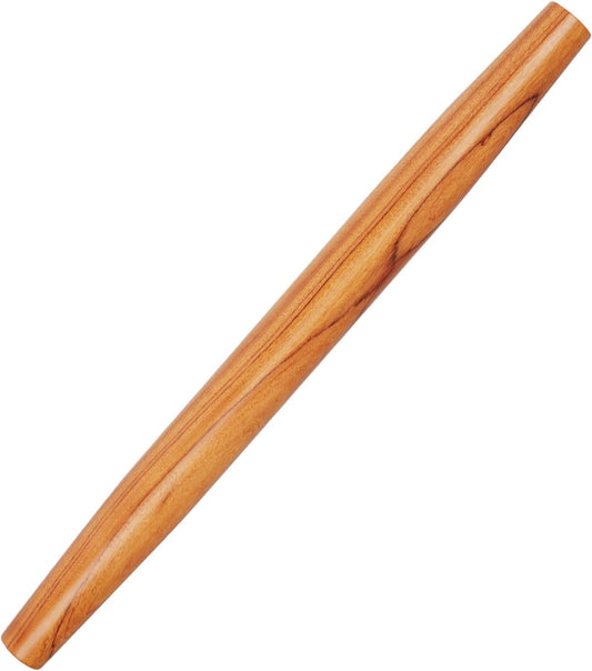 Natural Solid Bubinga Wood French Rolling Pin for Baking | Tapered Edges Type | High-Density Professional Dough Roller (French rolling pin - 15.75‘L)