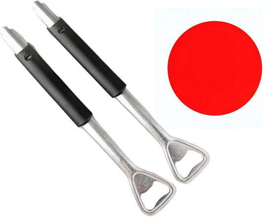 Jar Opener - 2 in 1 Adjustable Stainless Steel Jar Opener for Seniors with Arthritis - Lid Opener and Bottle Opener set with Jar Opener Gripper Pad