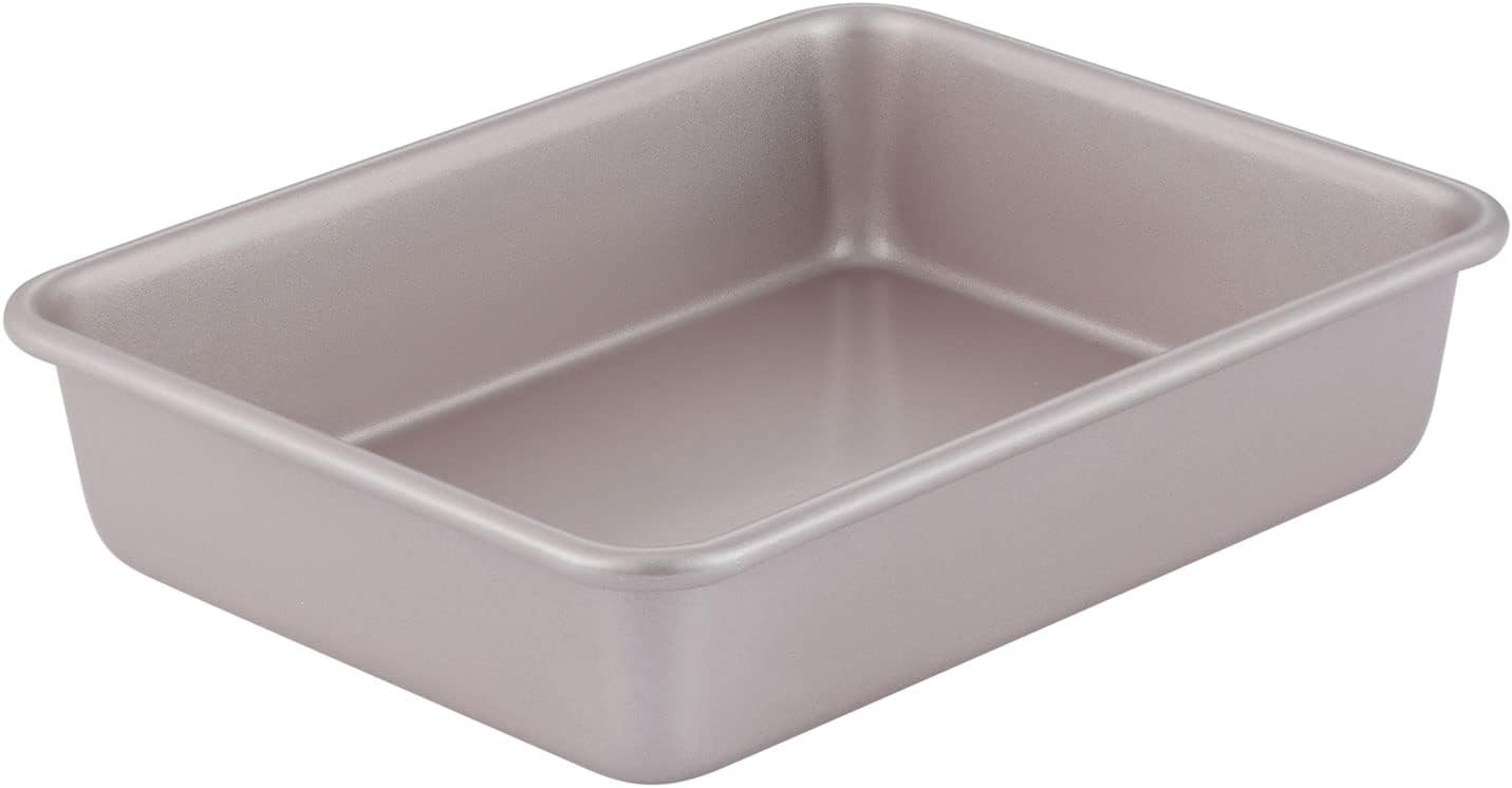 CHEFMADE 8.7-Inch Rectangle Cake Pan, Non-Stick Deep Dish Bakeware for Oven Baking (Champagne Gold)