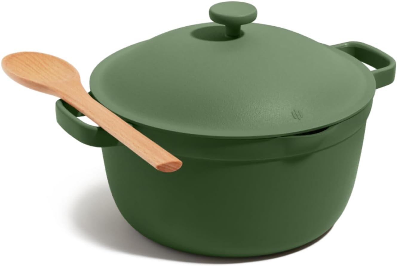 Our Place Perfect Pot - 5.5 Qt. Nonstick Ceramic Sauce Pan with Lid | Versatile Cookware for Stovetop and Oven | Steam, Bake, Braise, Roast | PTFE and PFOA-Free | Toxin-Free, Easy to Clean | Sage