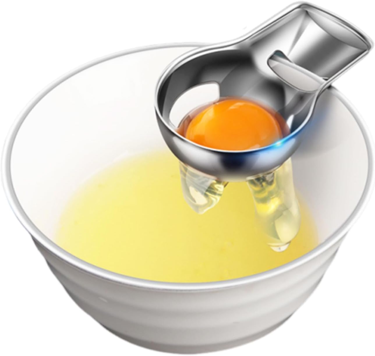 Egg Yolk Separator, Egg Cracker Tool for Raw Eggs, Food Grade Stainless Steel Egg White Separator, Cute Kitchen Accessories