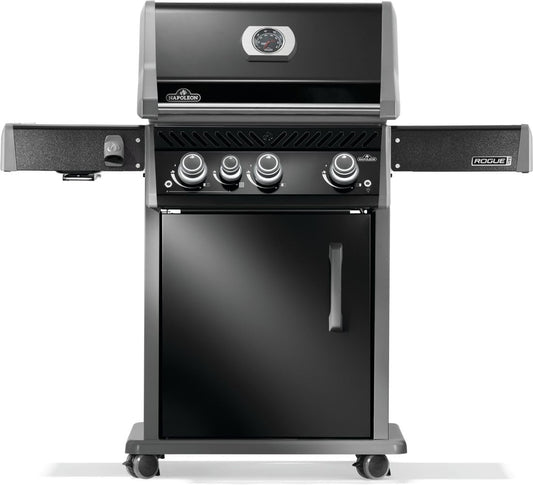 Napoleon Rogue PRO 425 Propane Gas Grill with Infrared Side Burner, Black, Durable 4-Burner Backyard Grill