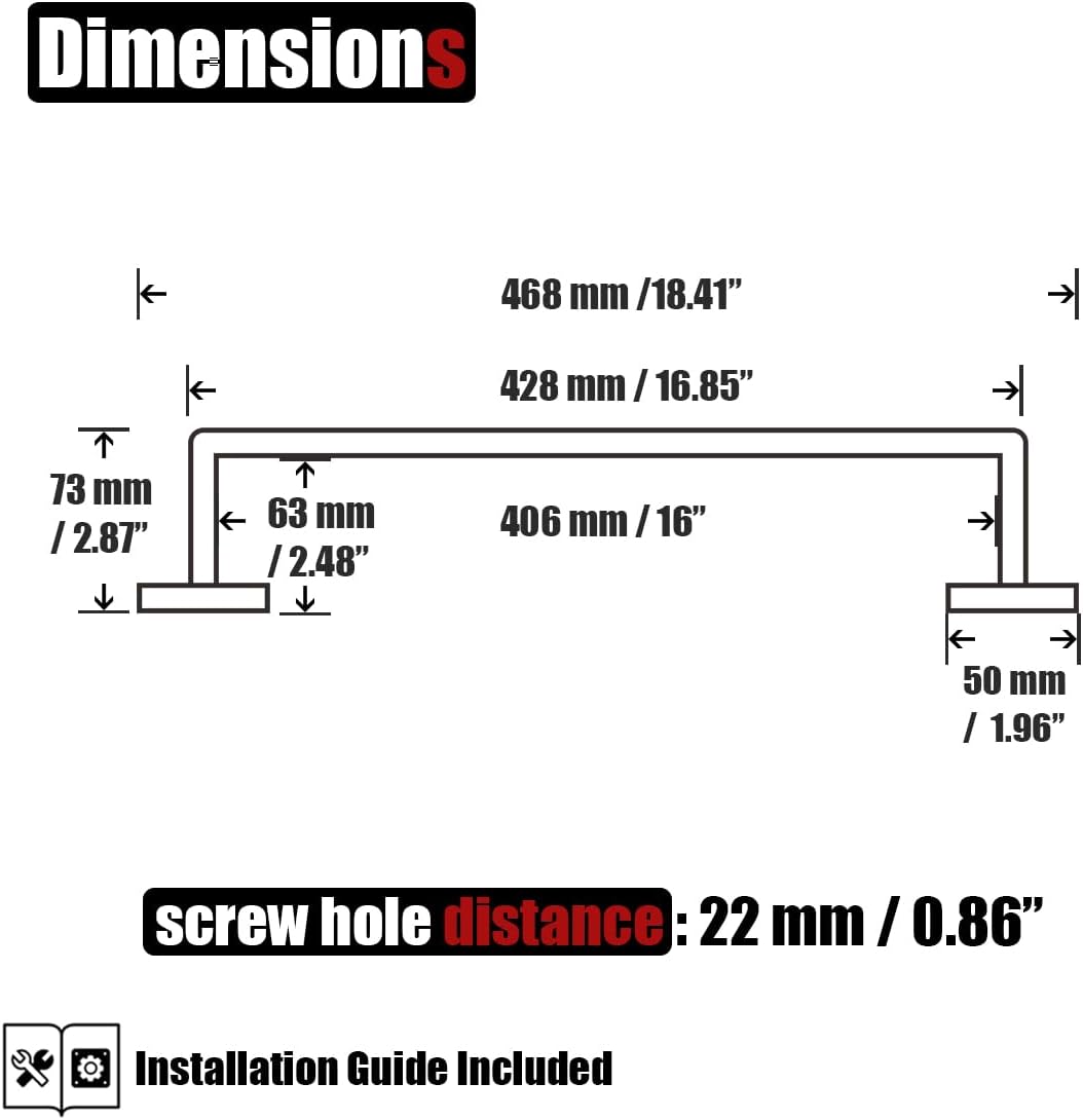JQK Champagne Bronze Towel Bar, 16 Inch 304 Stainless Steel Thicken 0.8mm Towel Rack Bathroom, Towel Holder Wall Mount, Total Length 18.41 Inch, TB250L16-CB