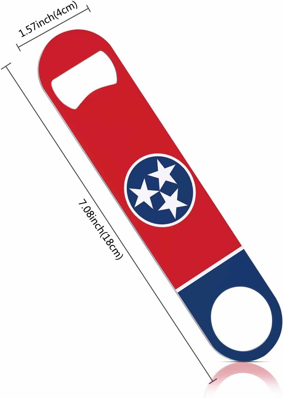 State of Tennessee Flag Stainless Steel Bottle Opener National Unity Red Blue White Stars Flat Beer Bottle Opener Keychain for Home Kitchen Bar Restaurant Party Birthday Gift