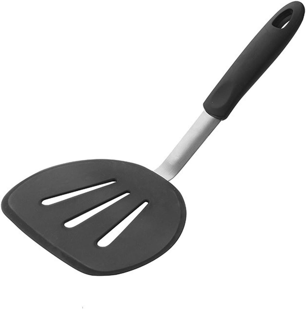 Silicone Turner, Perfect Pancake Flipper and Egg Turner, Heat Resistant Rubber Spatula Wide for Large Food