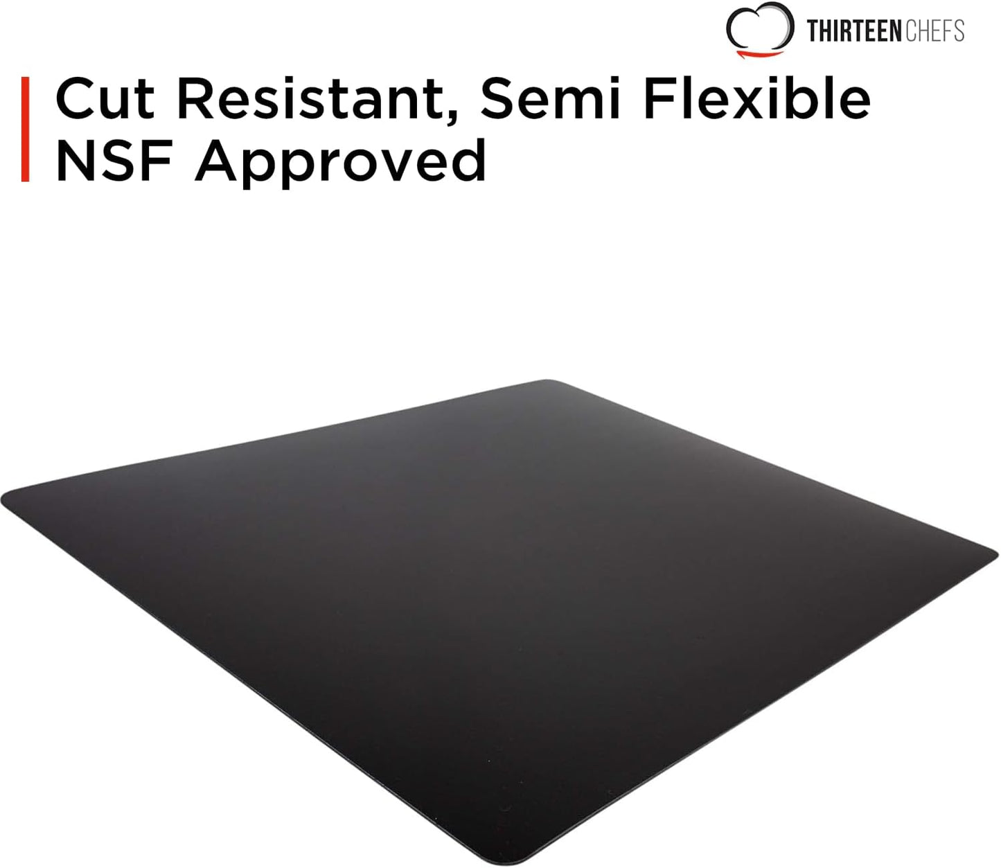 Commercial Grade Cutting Board Mats 15 x 12 Inch - 4 Pack Set, Flexible 1/16" Inch Thick Black Plastic, Made from HDPE and NSF Approved for Food Service