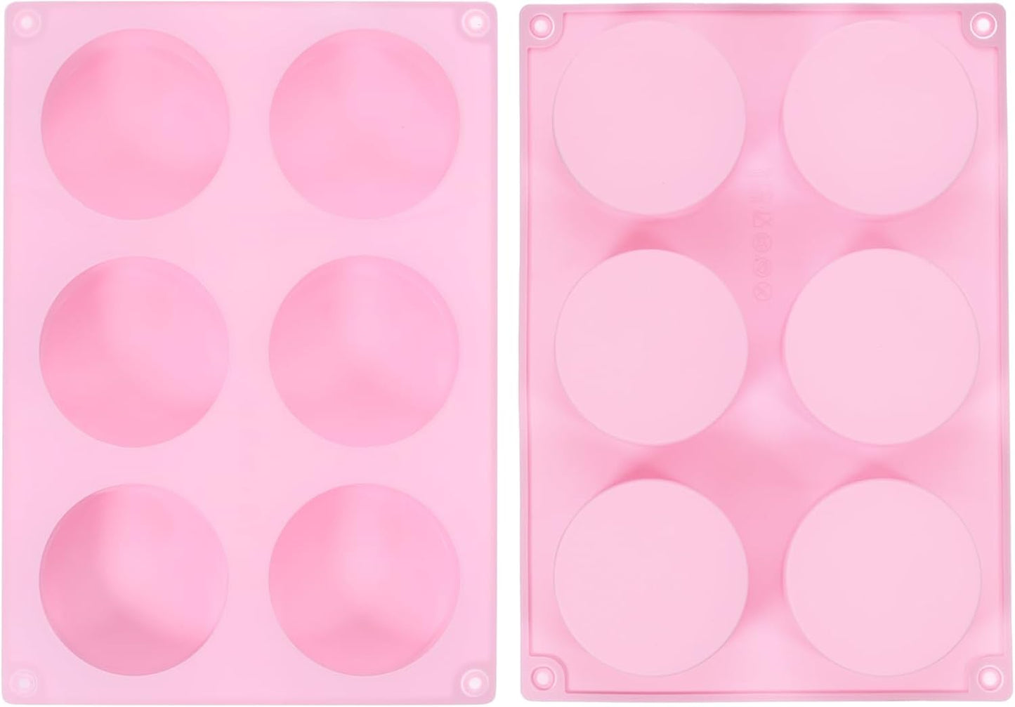 uxcell 2pcs Silicone Muffins Pan, 6 Cup Silicone Cupcake Pan Nonstick Baking Tray for Muffins, Cupcakes, Dishwasher Safe, Pink