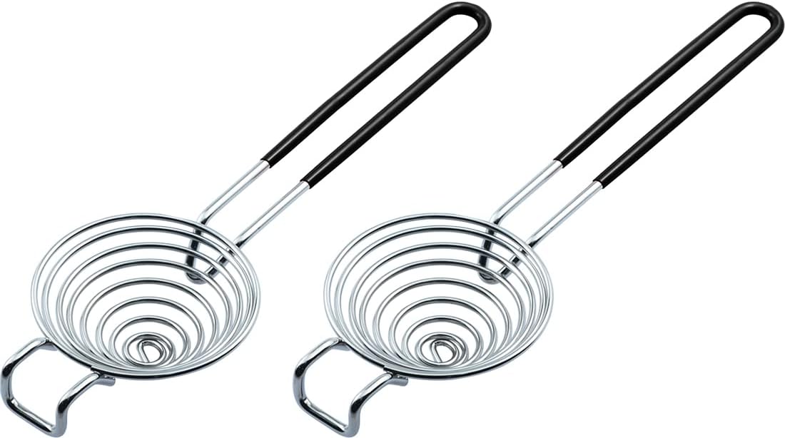 CAMKYDE Egg Separator Food Grade Stainless Steel Egg Yolk White Separation Tool, Set of 2 (Black)