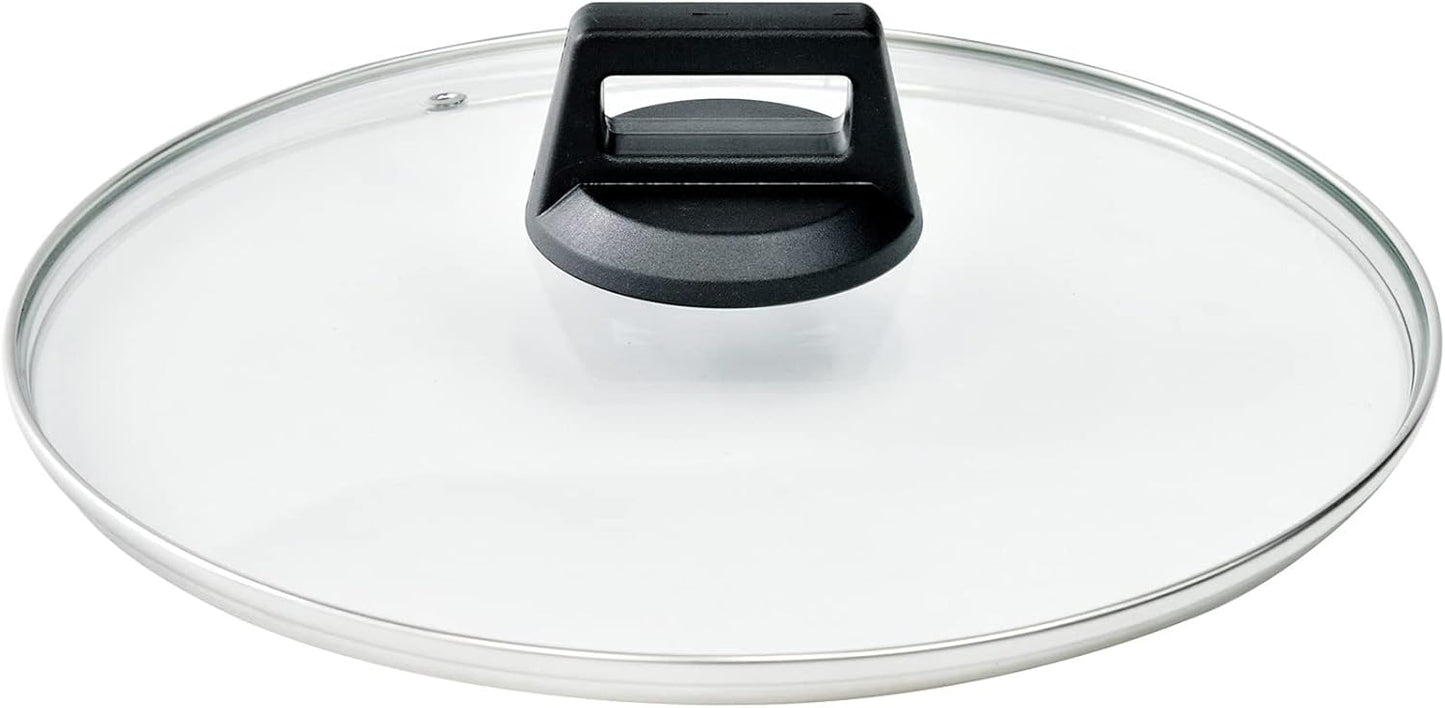 12 In Glass Lid for Frying Pan, Tempered Replacement Cover Compatible with All 12 inches Cookware for Skillets, Round Cast Iron, Cast Aluminium, Stainless Steel Pans &Pots
