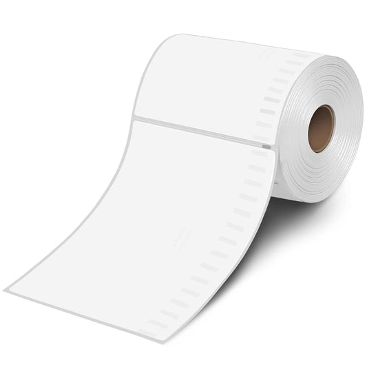 L LIKED 220 PCS 4"x 6" Direct Thermal Labels White Perforated Shipping Label, Compatible with DYMO 4XL 1744907,Zebra, Rollo, Jadens, Nelko, 220 Labels per Roll, 1 Roll