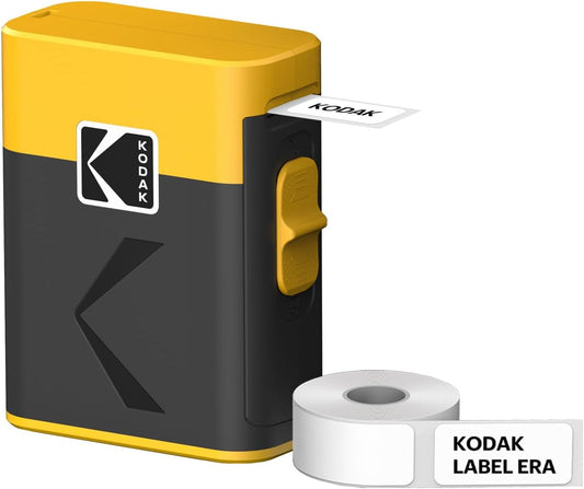 KODAK Label ERA Label Maker Machine, Yellow (Label Printer with 1 Roll Sticker Label)