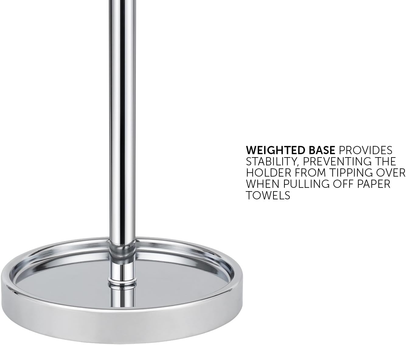 Ivilon Countertop Paper Towel Holder - Modern Sleek Ball Minimalist Design - Color Chrome