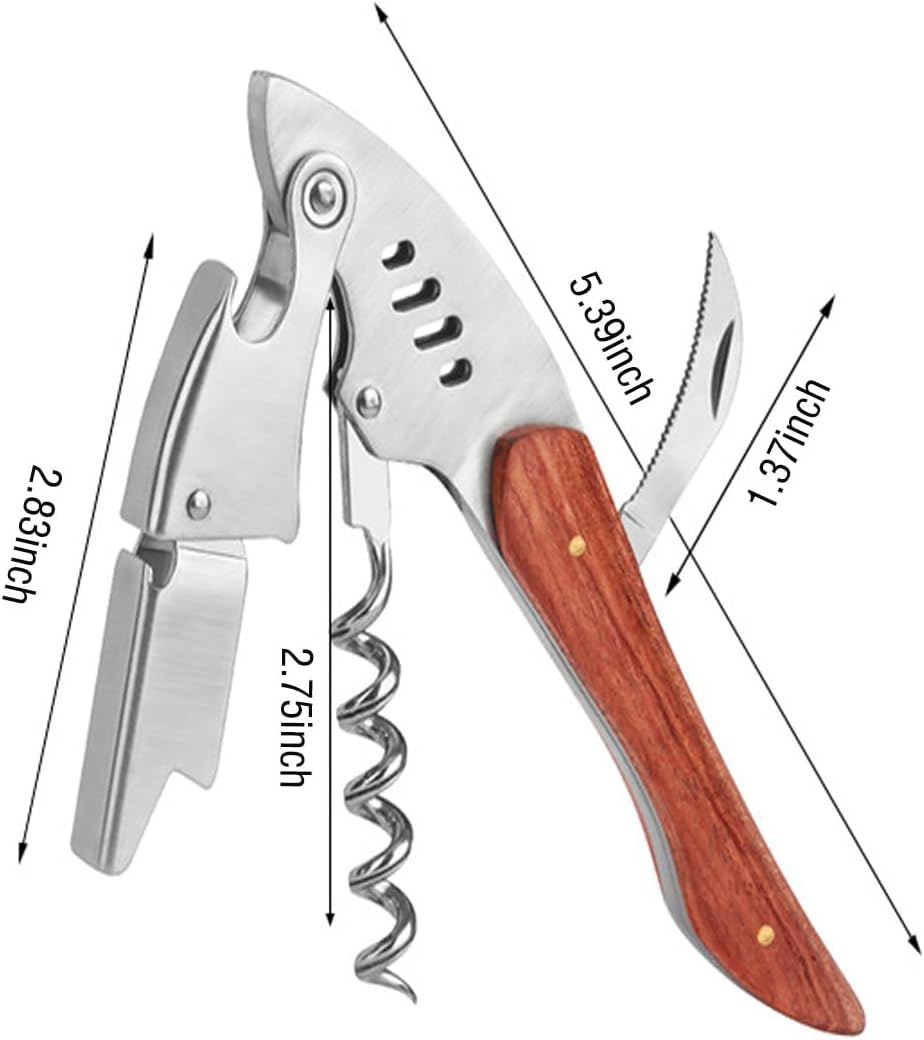 True Shark Corkscrew, Professional Waiters Corkscrew Wine Key Bottle Opener,Manual Wine Key for Servers, Waiters, Bartenders and Home Use(Shark)